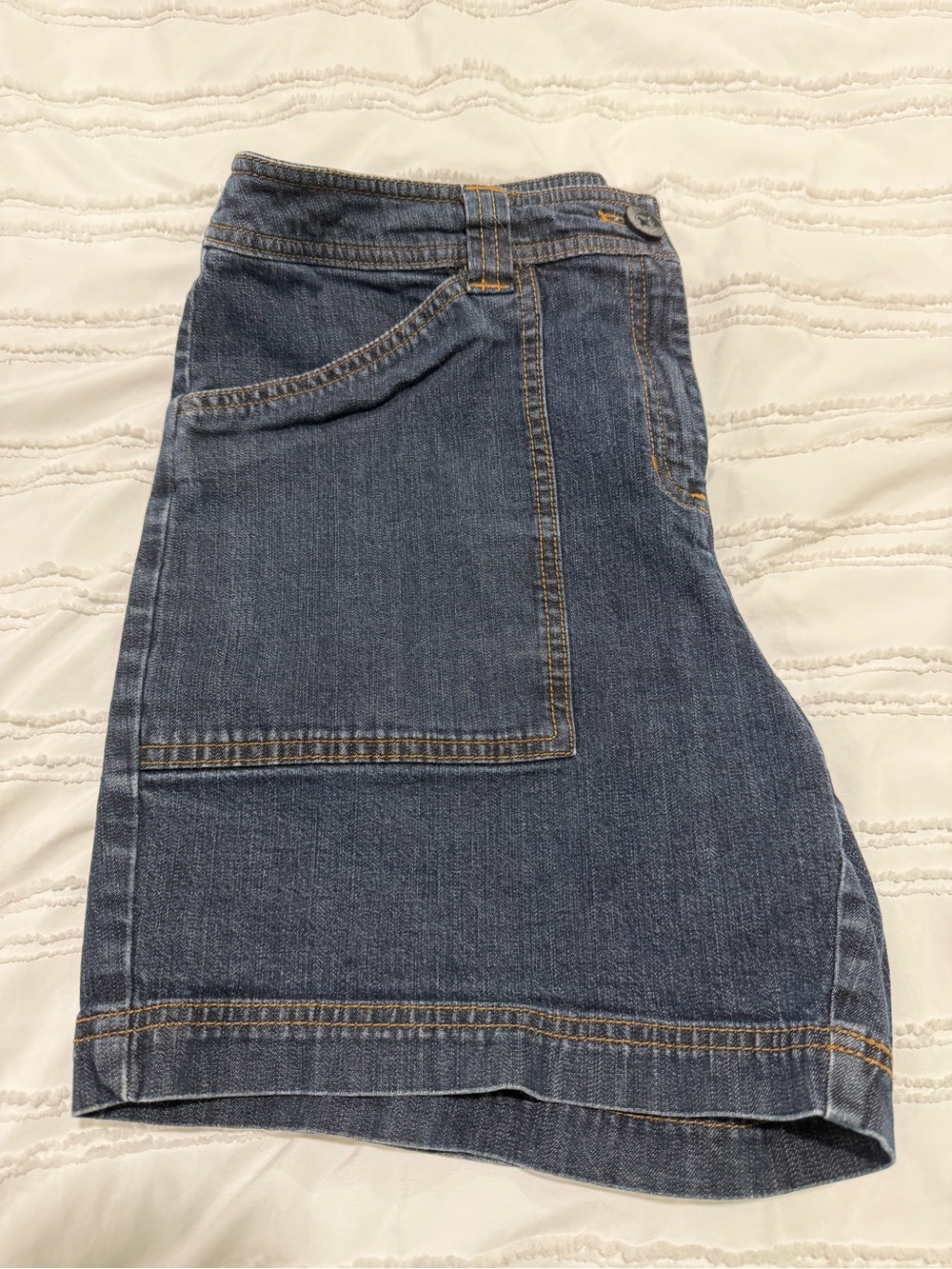 Jones New York Dark Blue Denim Patch Pocket Shorts - Picture 3 of 4